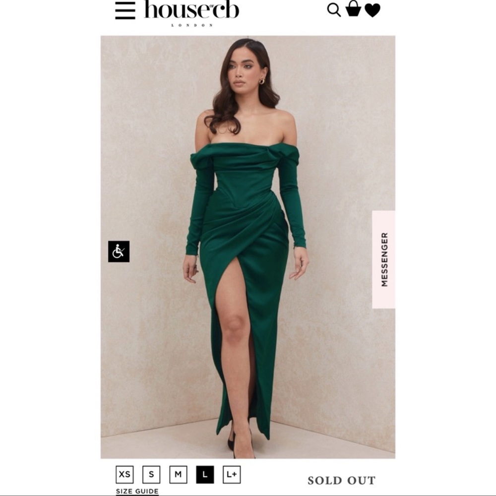 ISO House Of CB Sienna Emerald Dress.